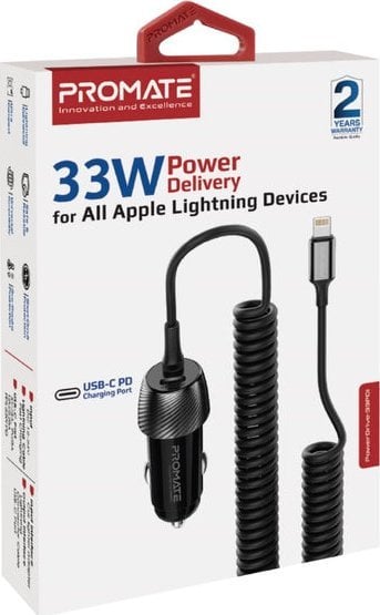 Promate PowerDrive-33PDI Car charger 33W / Lightning + USB-C