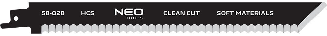 Neo Brzeszczot do piły szablastej do czystego cięcia izolacji, gumy, kartonu 228 mm, HCS