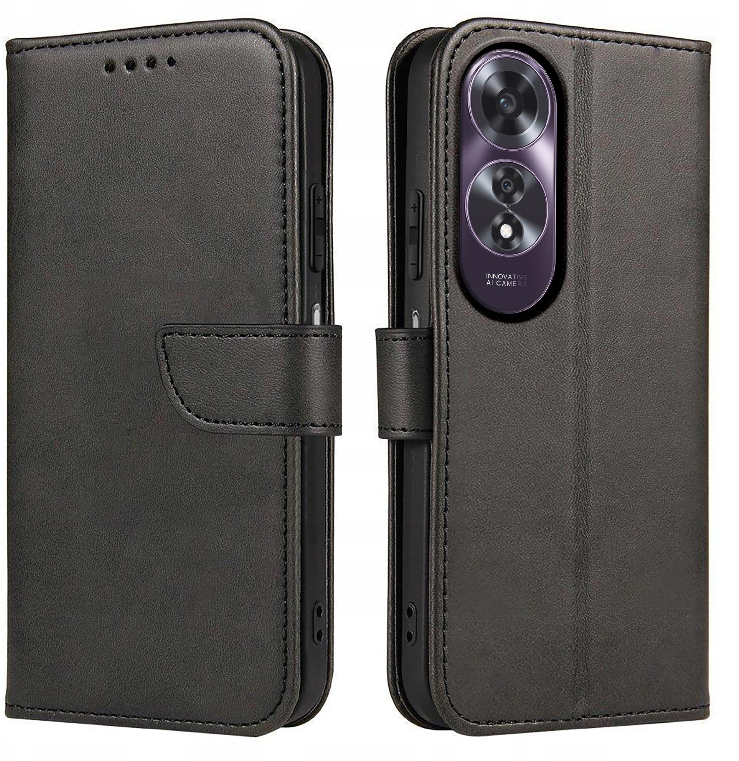 Etui do Oppo A60 4G Skórzane PORTFEL SKIN CASE + Szkło OCHRONNE 9H