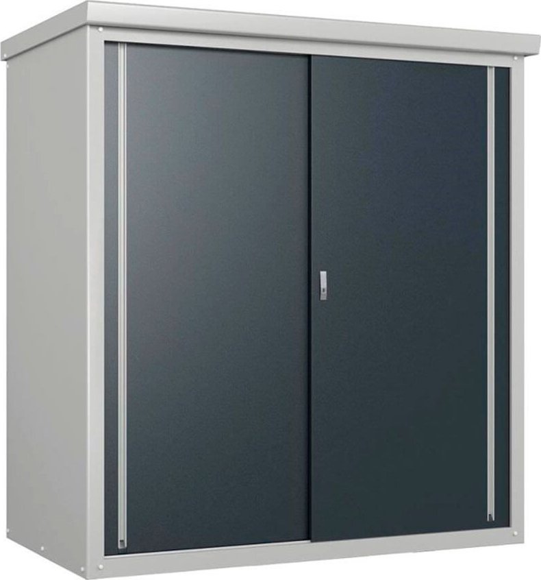 Szafa ogrodowa vidaXL Trimetals Metalowa szafka ogrodowa Guardian D63 Szary 98x172x187 cm Zawiera 2 półki