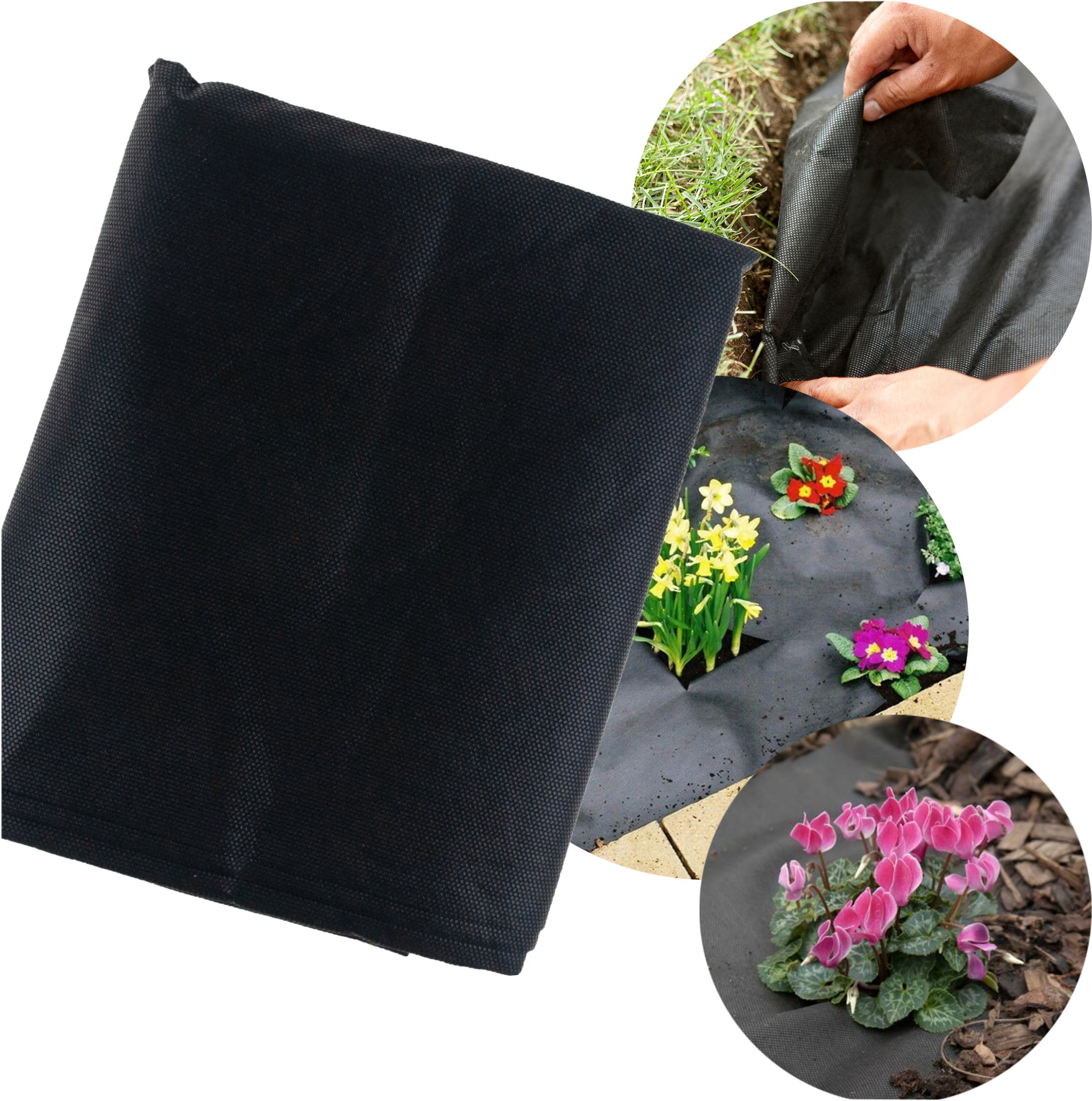 TG77643 AGROWŁÓKNINA ANTYCHWASTOWA AGROTKANINA NA CHWASTY MATA 1,6x2,9m 4,64 CZARNA