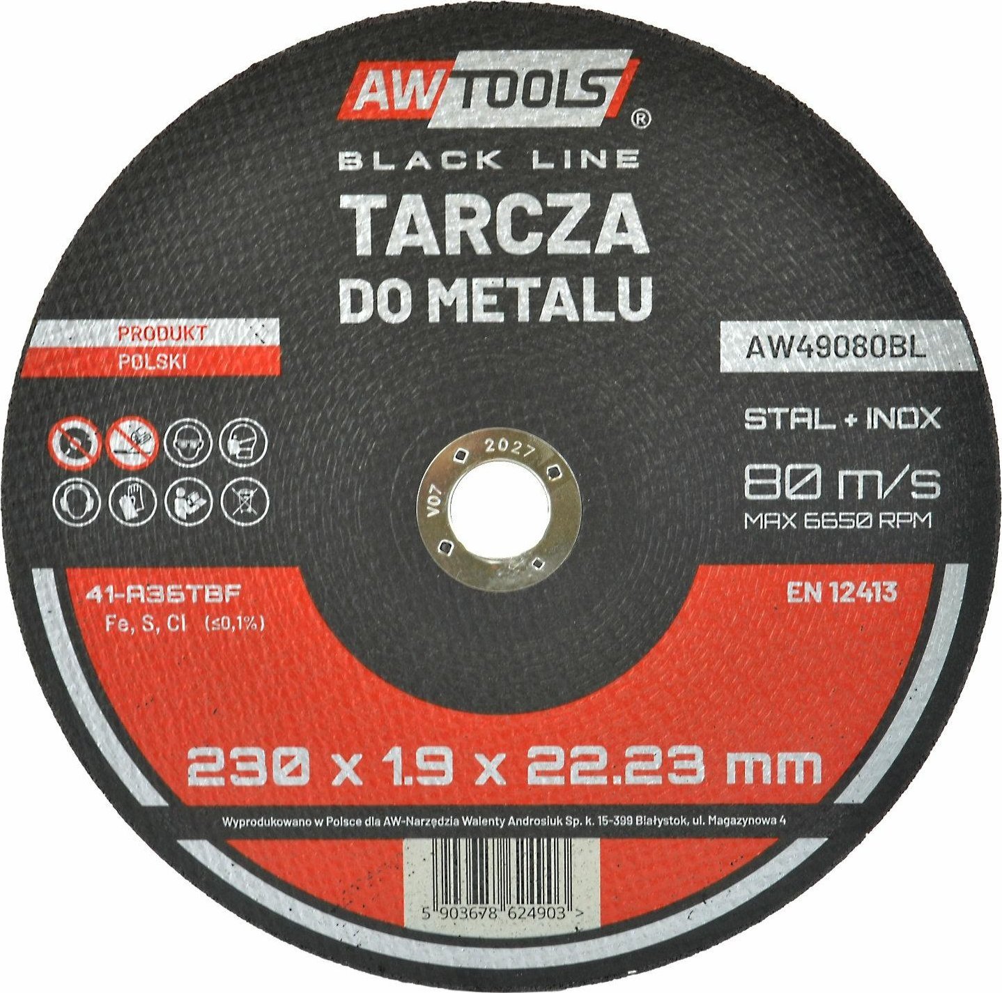 AWTools AW TARCZA DO METALU 230*1,9mm BLACK LINE