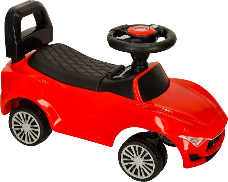 Jeździk pchacz samochód z dźwiękiem i światłami czerwony