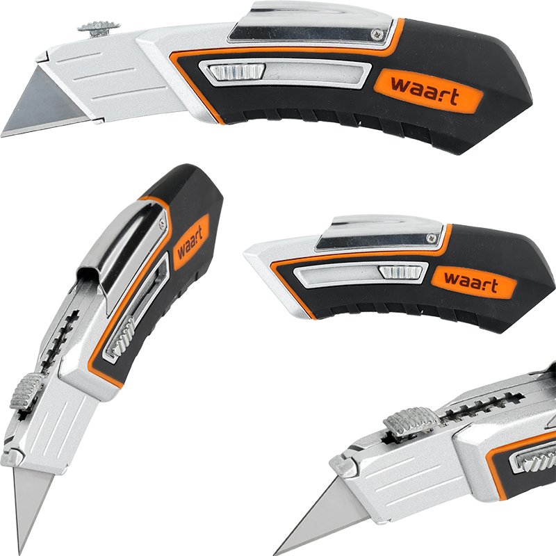 Waart WAART Nóż Tapicerski Trapezowy Metalowa Obudowa Gumowany Uchwyt