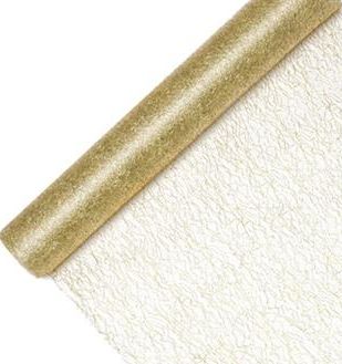 Party Deco Siatka dekoracyjna włókno złota 36x900 cm uniwersalny