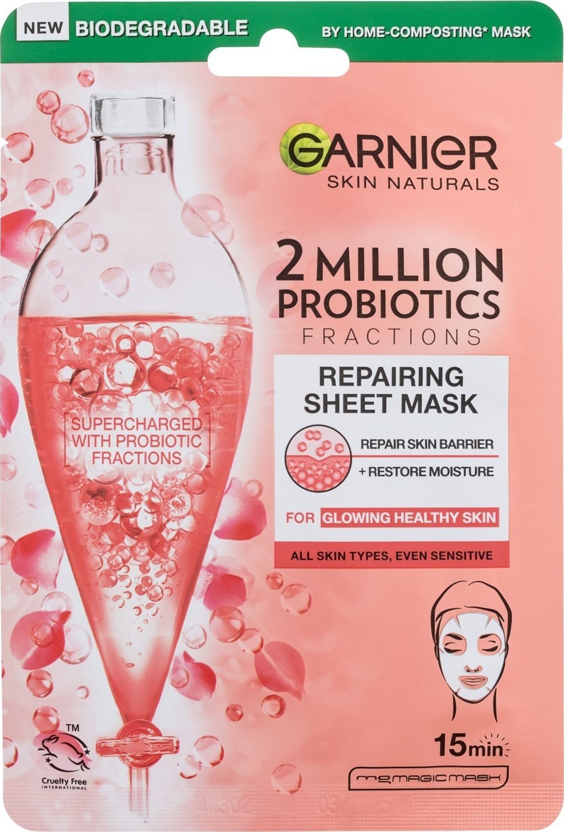Garnier Skin Naturals* 2 Million Probiotics Repairing Sheet Mask Maseczka do twarzy 1 szt.