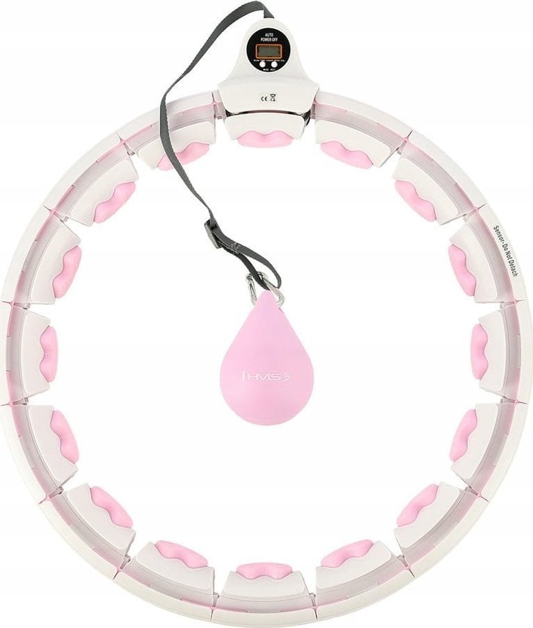 HMS Hula hop HHW06 z wypustkami, obciążnikiem i licznikiem różowe