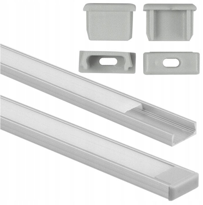 Ecolight Profil Led NO2 natynowy EC20591 2m anodowany + klosz mleczny