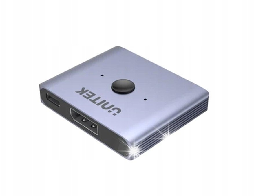 Unitek Unitek Dwukierunkowy przełącznik DP 1.4 8K 60Hz 2-na-1 2 źródła do 1 ekran