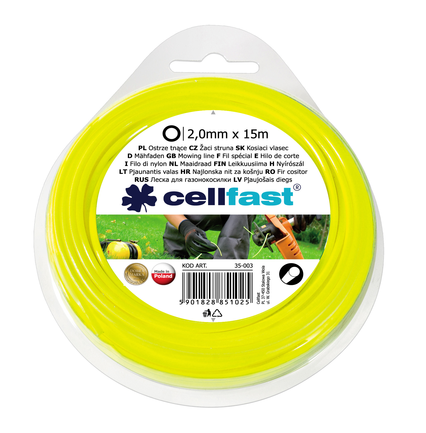 Cellfast Żyłka tnąca okrągła 2mm x 15mb (35-003)