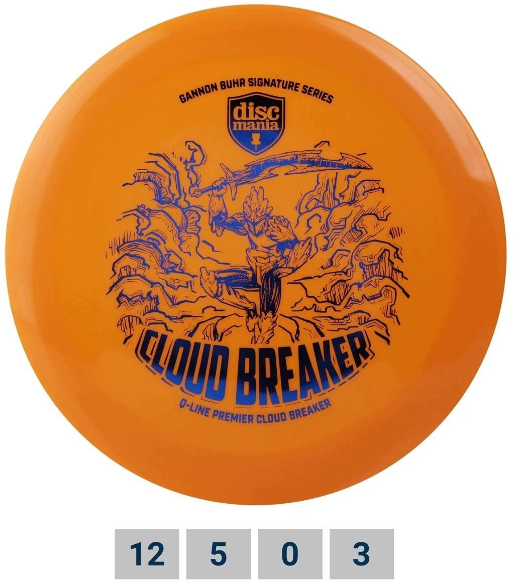 Orange Dysk do disc golfa Distance Driver Q-LINE Premier Cloudbreaker Gannon Buhr Signature