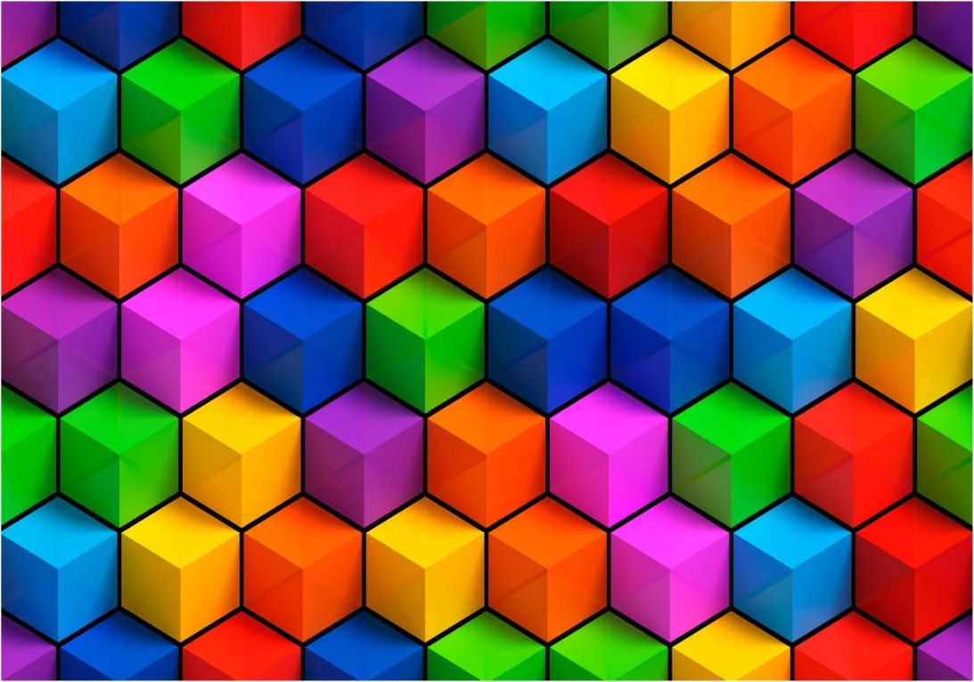 Zdjęcia - Tapeta DecoNest Fototapeta - Kolorowe pola geometryczne - 250X175