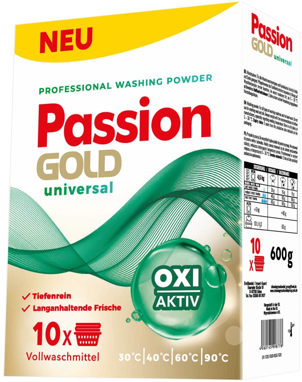 PASSION GOLD Professional Proszek do prania Uniwersalny 600 g