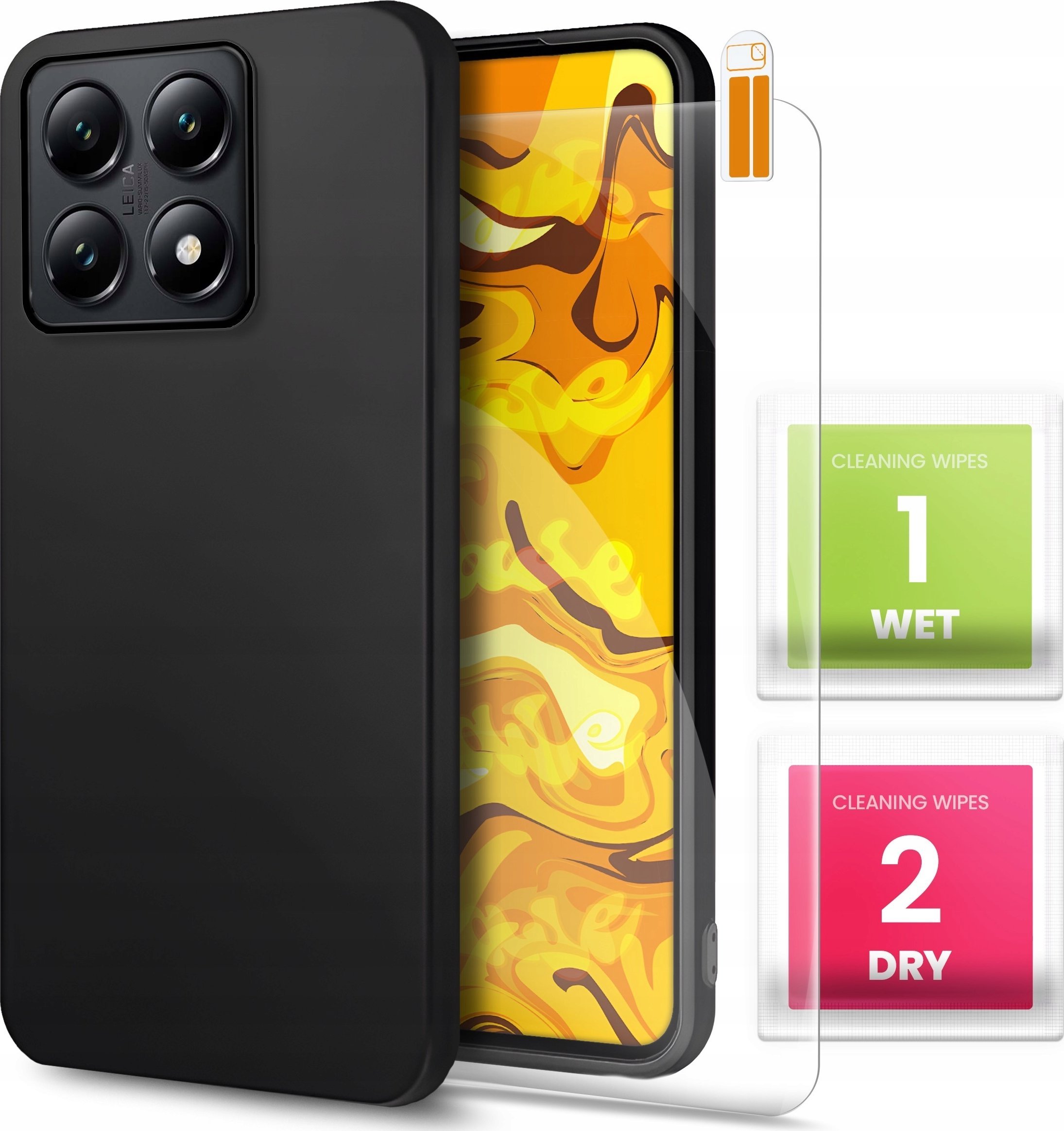 Hello Case ETUI DO XIAOMI 14T GUMOWE OBUDOWA CZARNE MATOWE SILIKON POKROWIEC SZKŁO