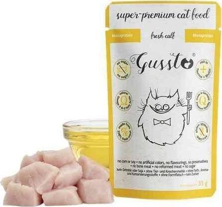 GUSSTO sasz.85g FRESH CALF /8 Pokarm dla kota z CIELĘCINĄ