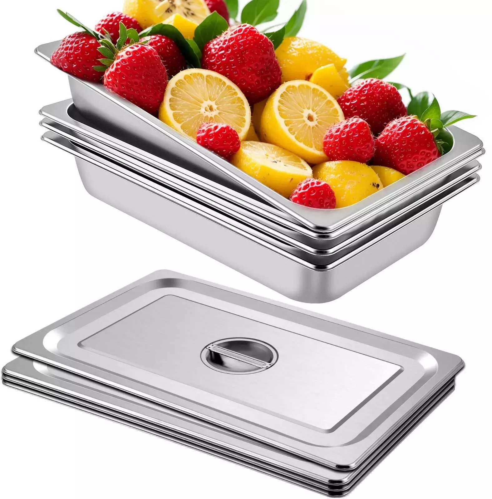 Royal Catering Pojemnik gastronomiczny GN 1/1 13L stalowy 4 szt do cateringu