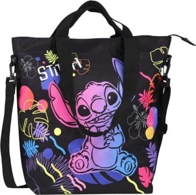 Jerry Fabrics DISNEY BLACK - SOHO - TORBA NA RAMIĘ - STITCH
