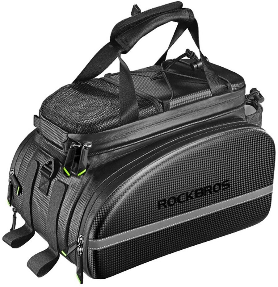 RockBros Torba rowerowa A6-6 na bagażnik 35 l z rozkładanymi kieszeniami - czarna (7683507141006)