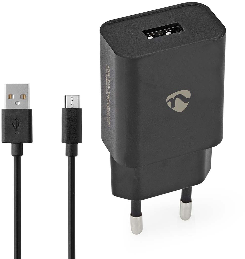 Ładowarka Nedis Nedis WCHAM105ABK ładowarka do urządzeń przenośnych Uniwersalne Czarny Prąd przemienny Wewnętrzna