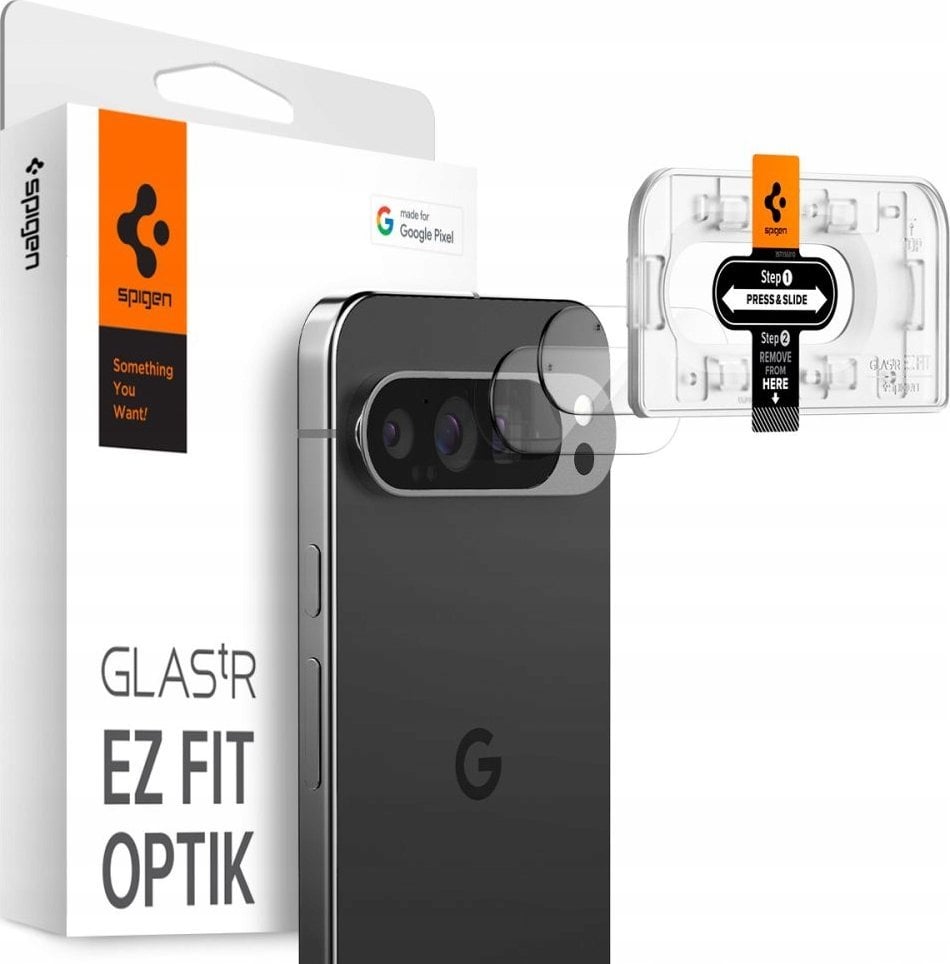Spigen OSŁONA APARATU SPIGEN OPTIK.TR ”EZ FIT” CAMERA PROTECTOR 2-PACK GOOGLE PIXEL 9 PRO CRYSTAL CLEAR
