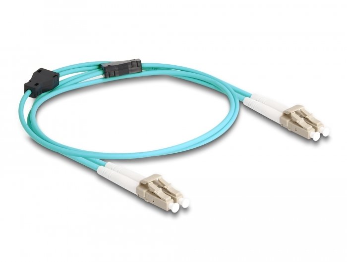 DeLOCK Kabel światłowodowy z metalowym wzmocnieniem LC Duplex na LC Duplex wielomodowy OM3, 1 m