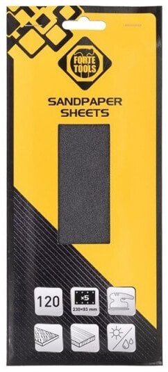 Forte Tools SAND PAPER W HOLES NO120 93X230 5PCS FT