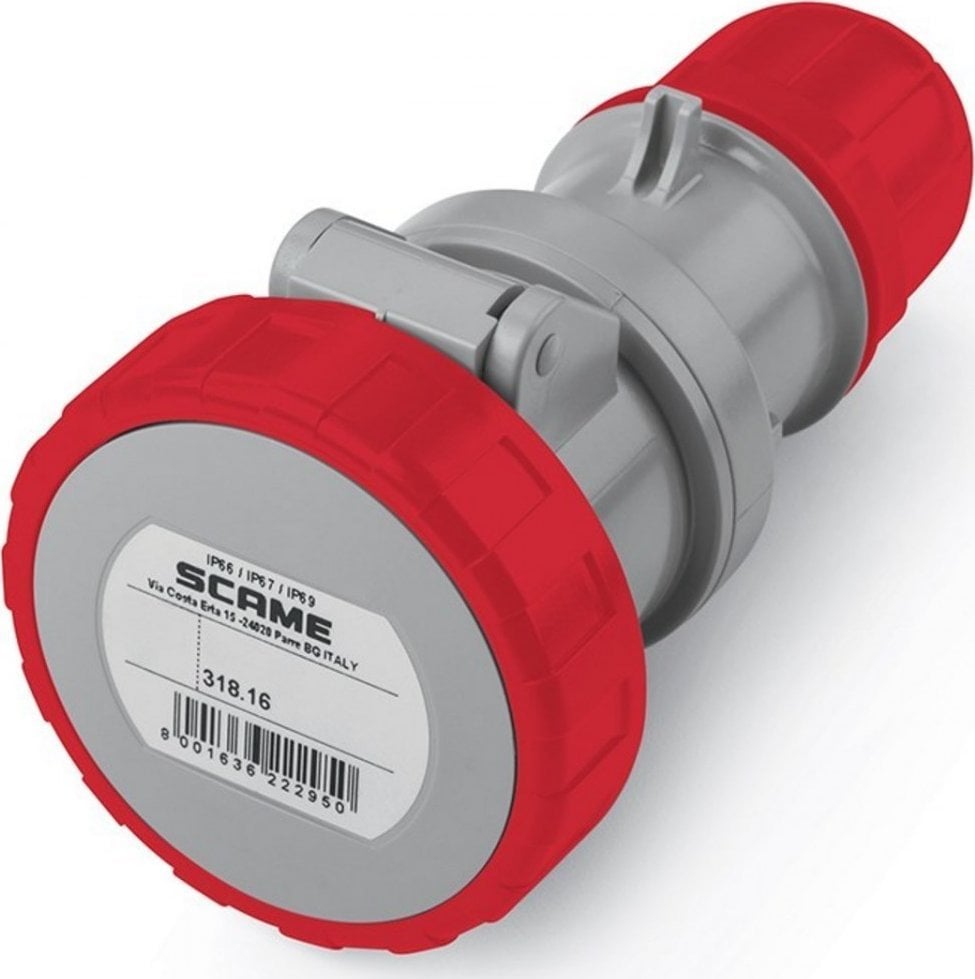 Scame Gniazdo przenośne Scame Optima 318.1647 16A 5P IP67 czerwone