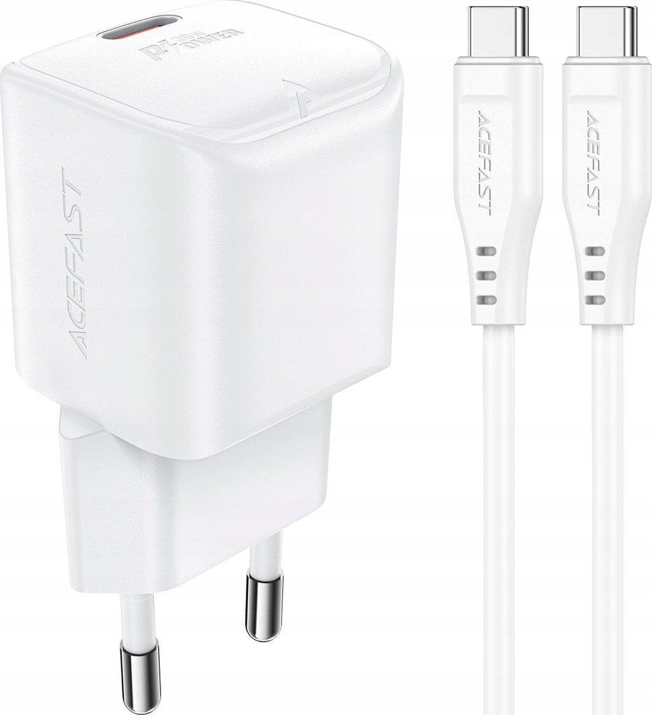 Ładowarka Acefast Ładowarka sieciowa Acefast A77 Mini PD 30W GaN + kabel USB-C - biała