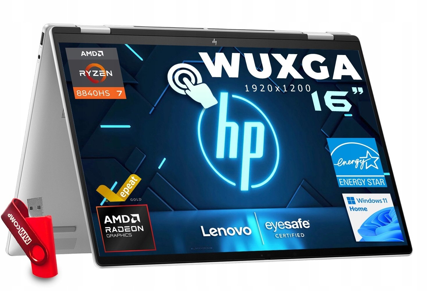 Laptop HP Envy x360 16 Ryzen 7 16GB 512GB SSD WQXGA+ OLED TOUCH UNIWERSALNY