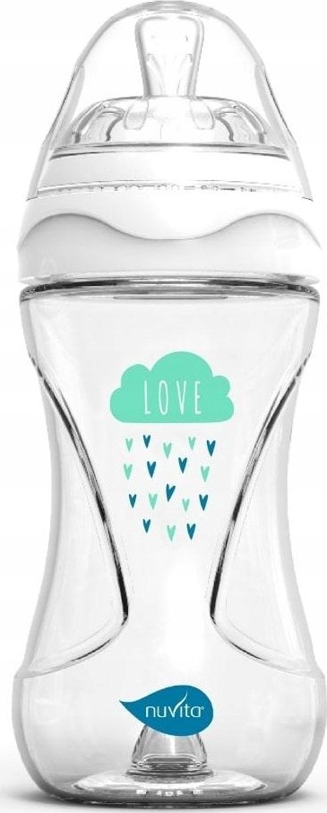 Nuvita , Butelka szklana antykolkowa biała, 240ml