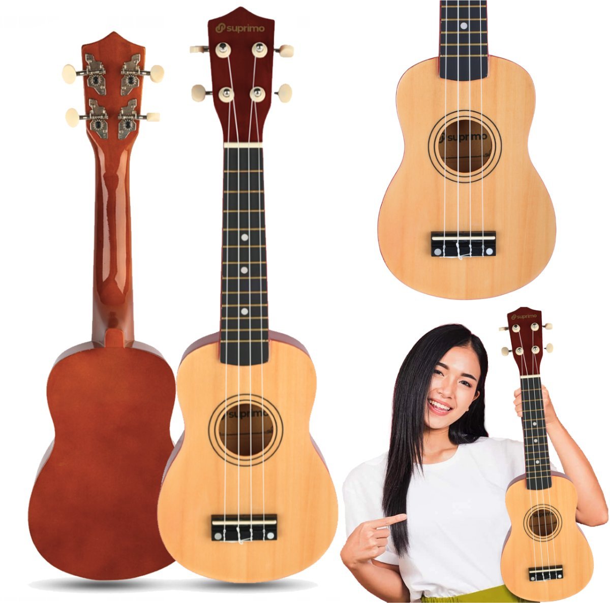 LUNA GUITARS SUPRIMO UK21 NW ukulele sopranowe 21"" naturalne dr