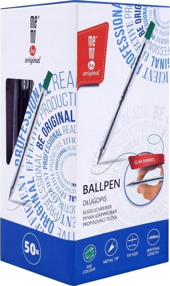MemoBe Długopis biurowy 0,7mm zielony (50szt)