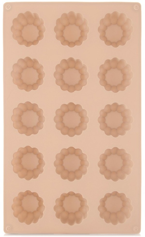 Aptel Forma do ciastek silikonowa beżowa kwiatek 28x17x2,5 cm (8592381258092)