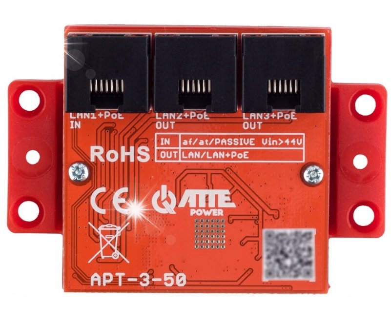Switch Atte Switch PoE 3 portowy 10/100/1000Mbps, extender APT-3-50