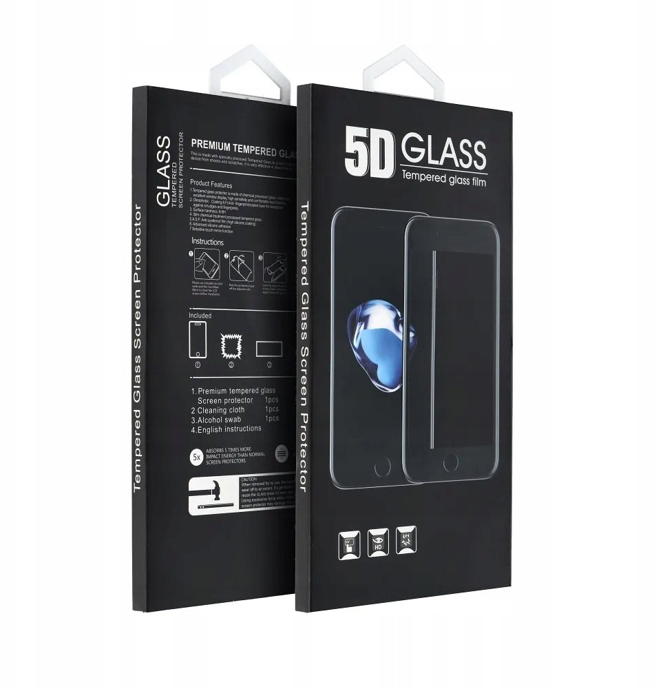 OEM 5D Full Glue Tempered Glass do iPhone 17 Pro Max (MATTE) czarny