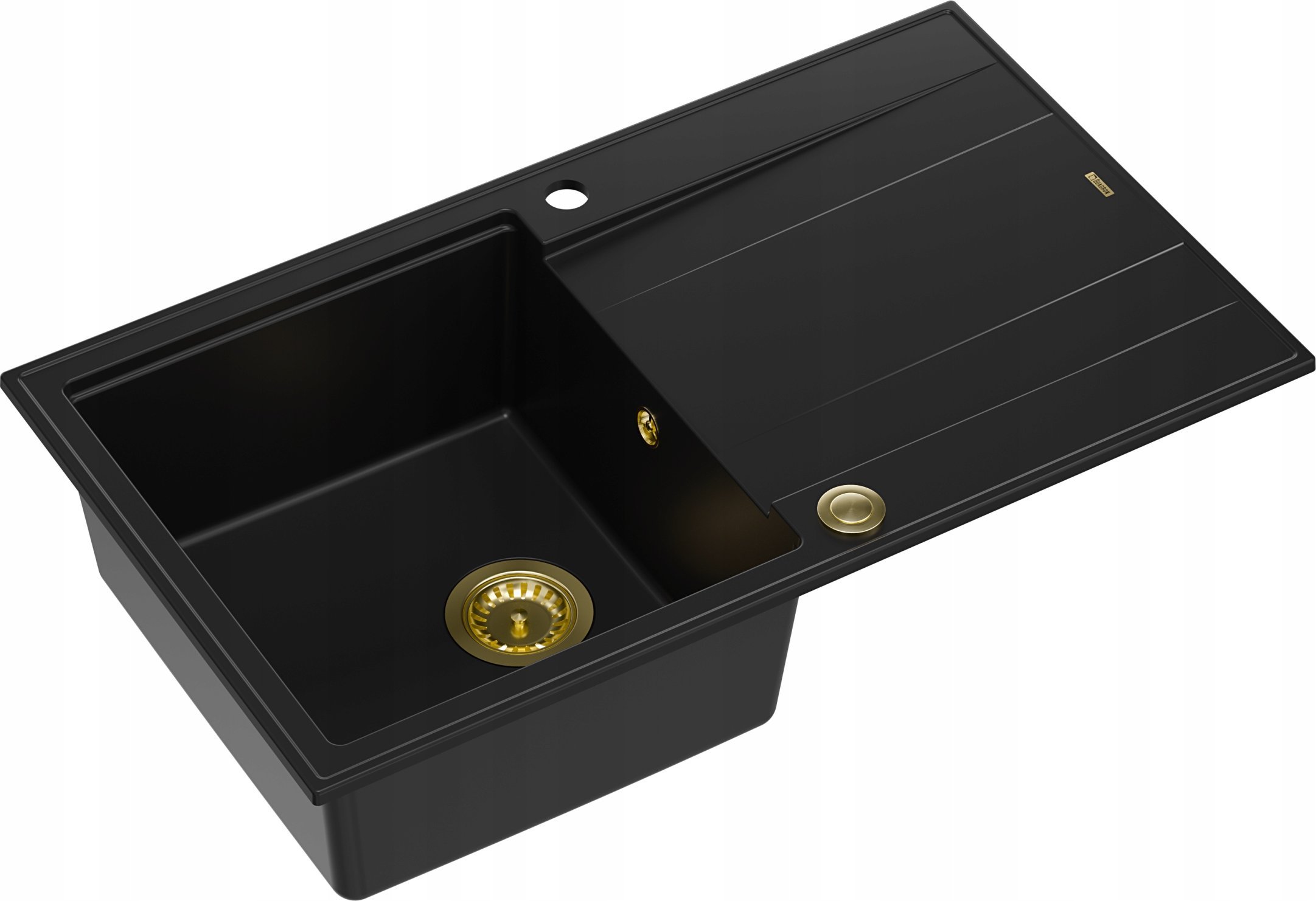 Zlewozmywak GraniteQ EVAN 111 zlewozmywak z syfonem Push 2 Open 1-komorowy z/o (860x500x210) pure ca...