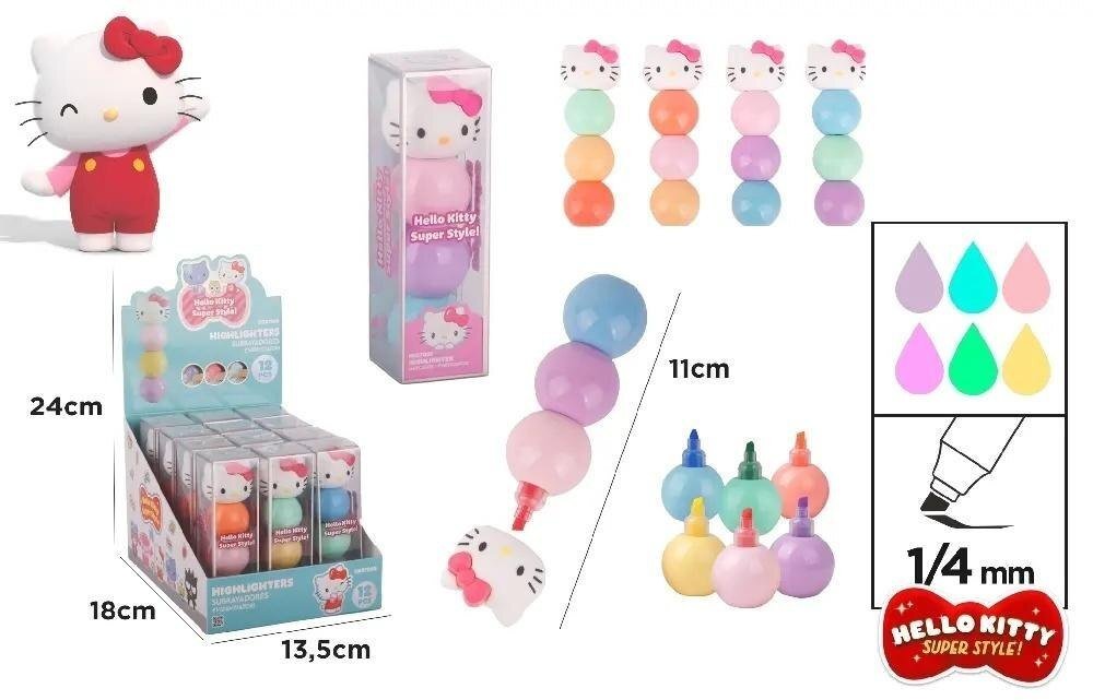 R.E.I.S. Zakreślacz w kulce Hello Kitty 3 kolory mix (8435721035635)