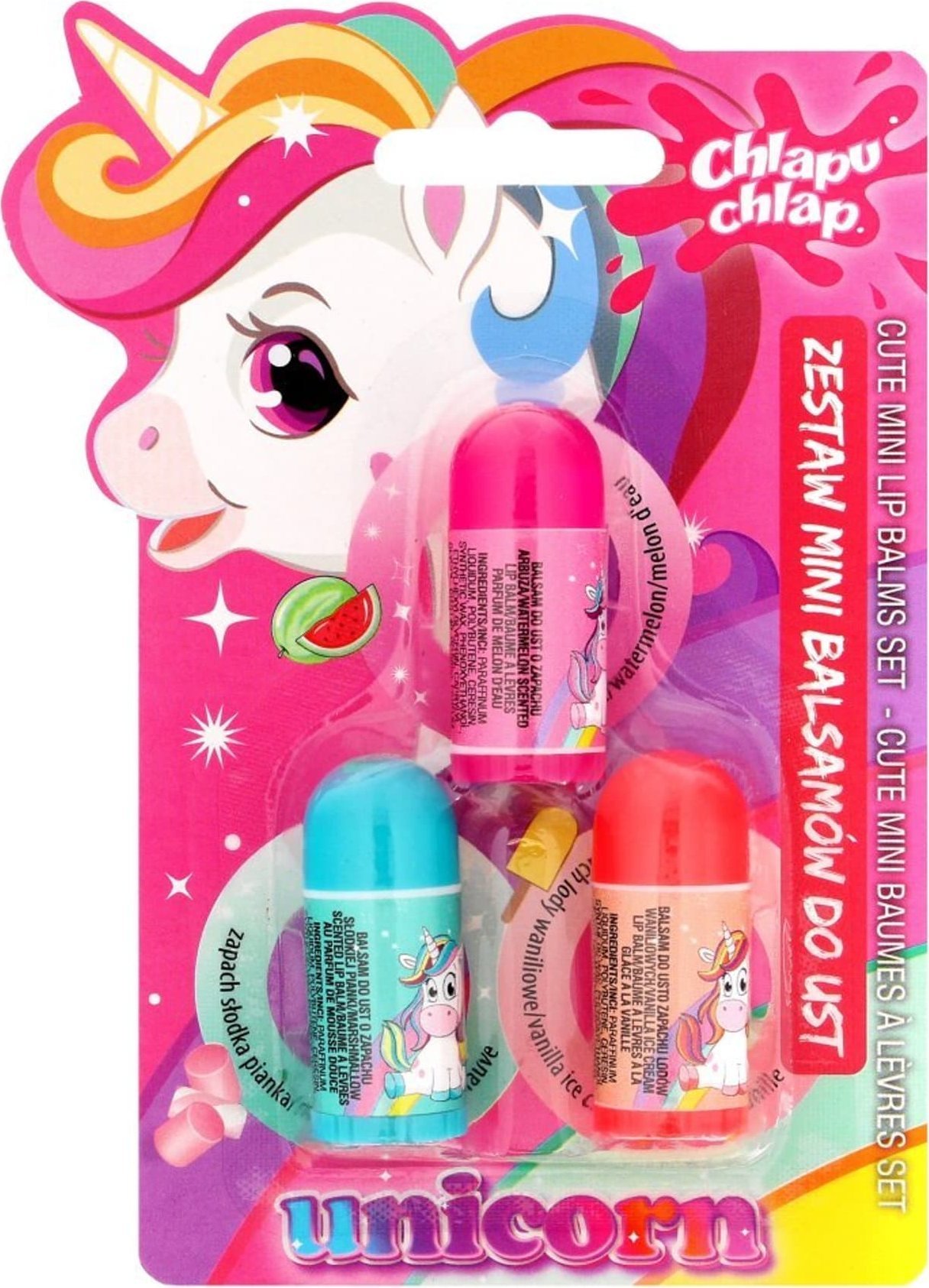 Chlapu Chlap Chlapu Chlap Zestaw 3 Mini Balsamy do ust