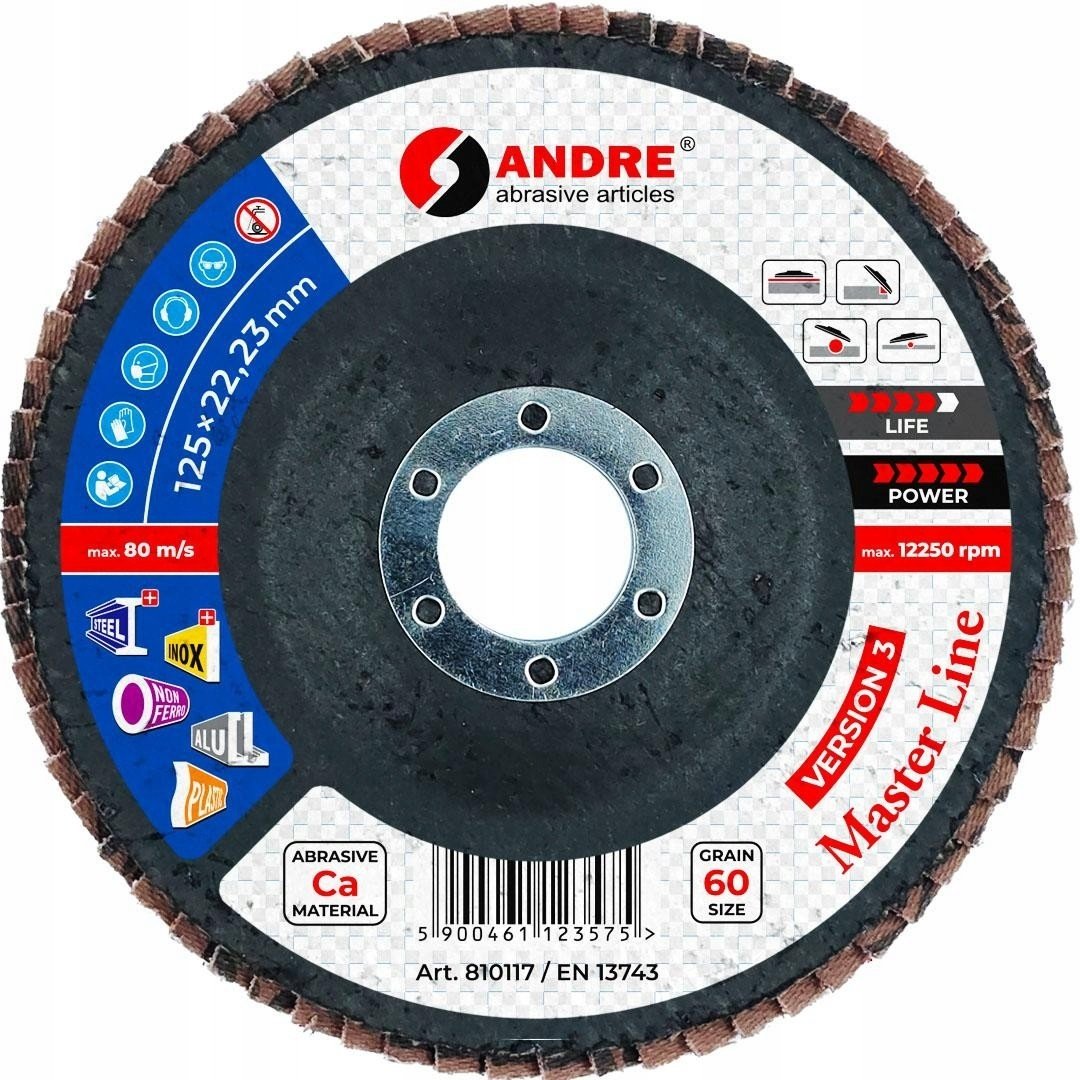 Andre ANDRE ŚCIERNICA LISTKOWA 125mm P 60 CERAMICZNA MASTER LINE WERSJA III
