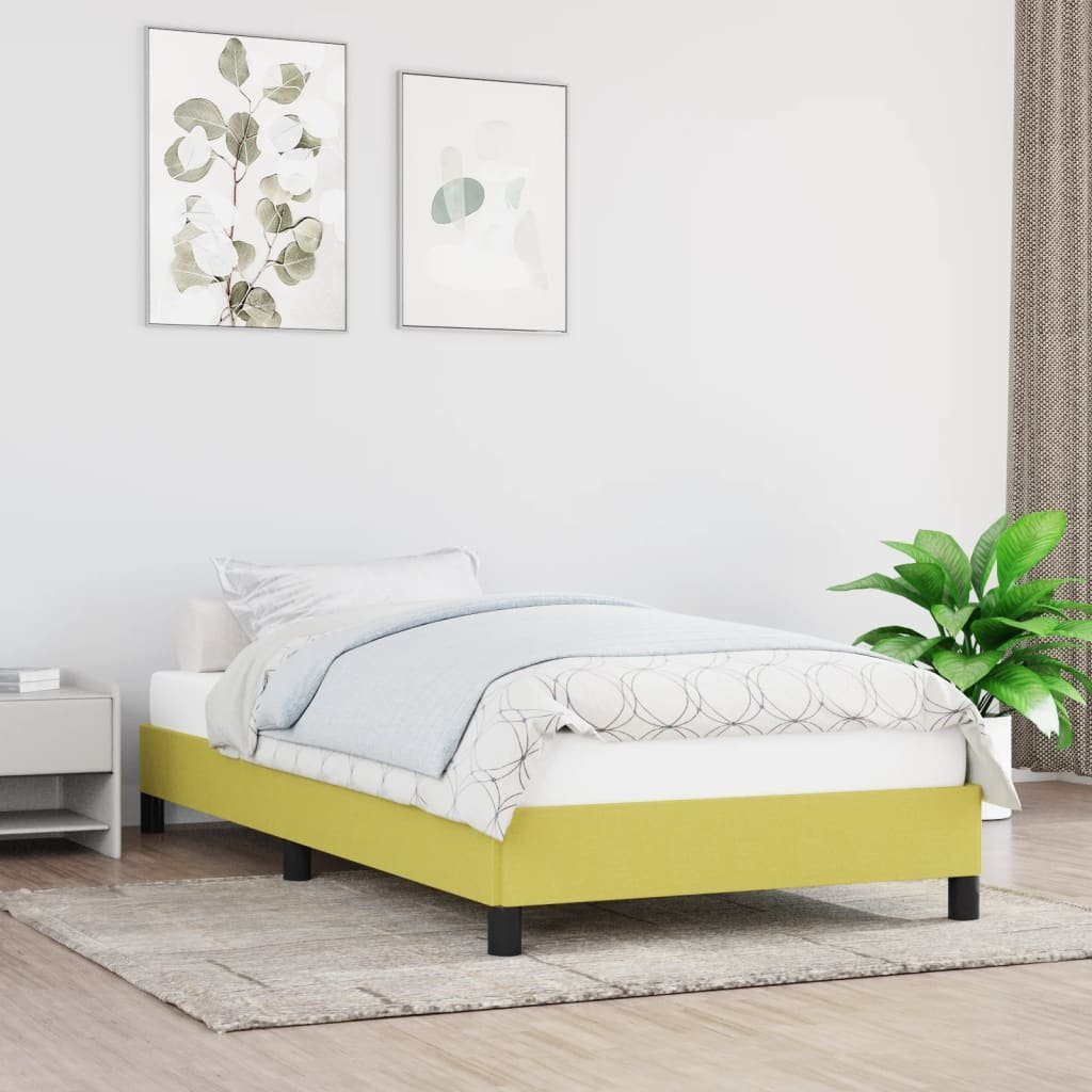 Фото - Ліжко VidaXL Rama łóżka, zielona, 80 x 200 cm, tapicerowana tkaniną 