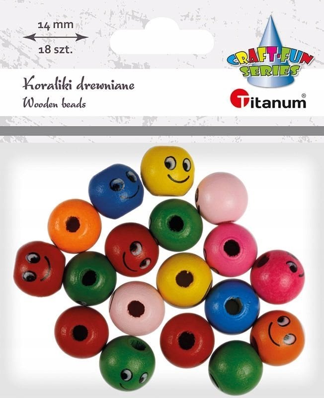 Titanum Koraliki plastikowe okr±głe z twarzą 18szt