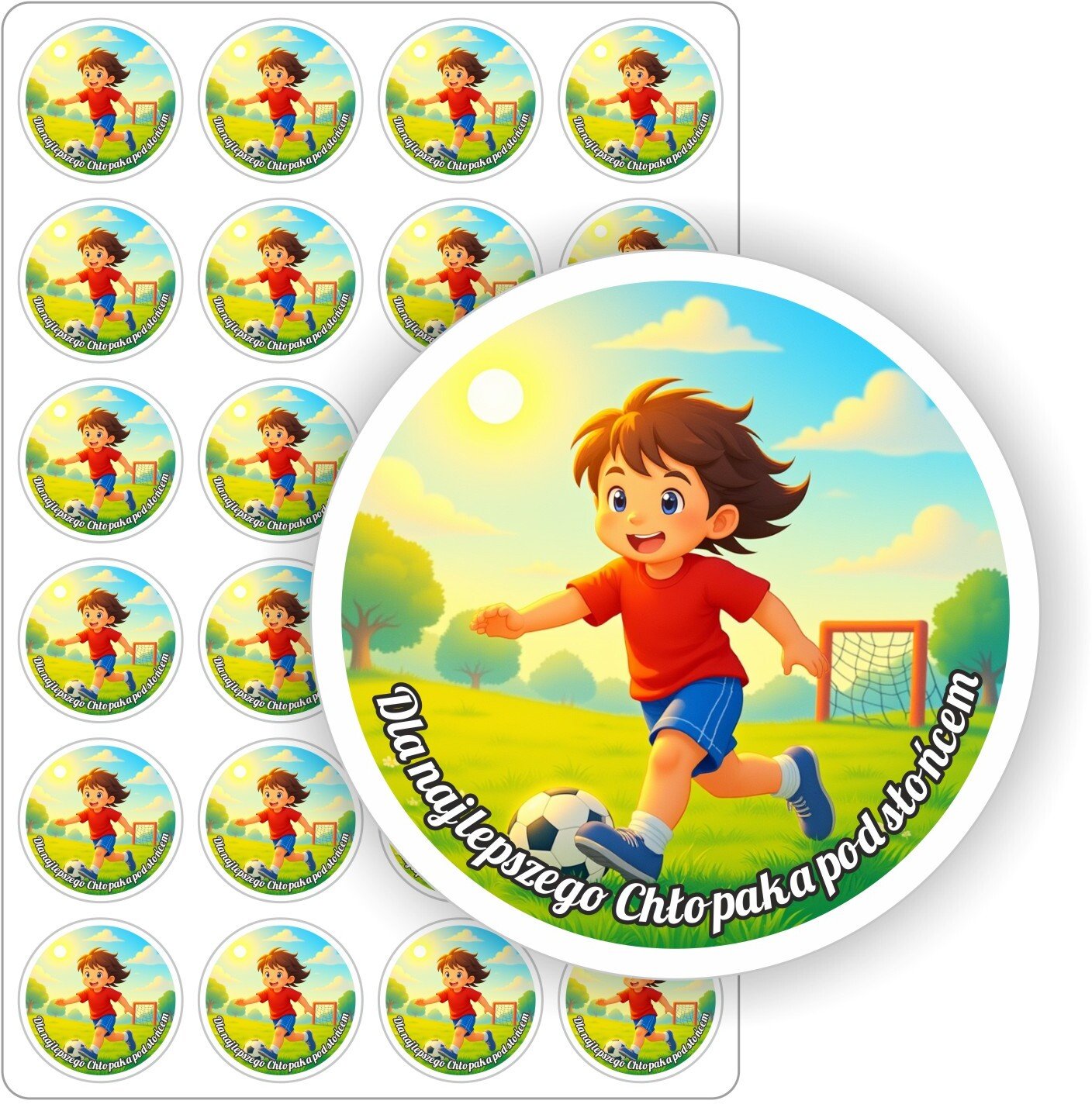 Stabilus Naklejki etykiety etykietki samoprzylepne okrągłe DZIEŃ CHŁOPAKA przedszkola prezent 24szt. 5cm (E-CHL_14_C5)