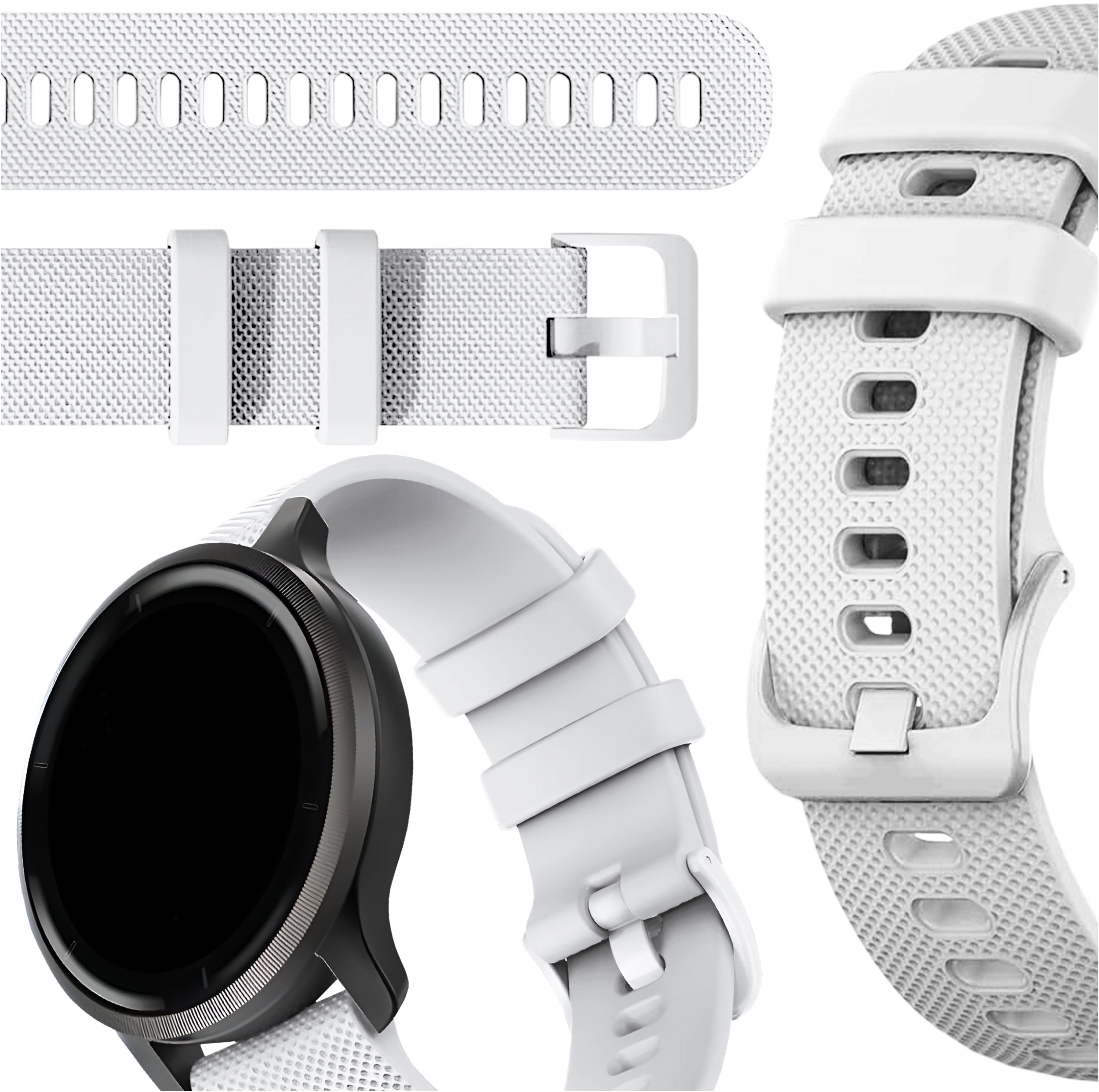 ChronSmarta Pasek ChronSmarta do smartwatch'a Garmin Venu SQ GPS 2 3 Music Plus Forerunner 55 245 645 (Biały)
