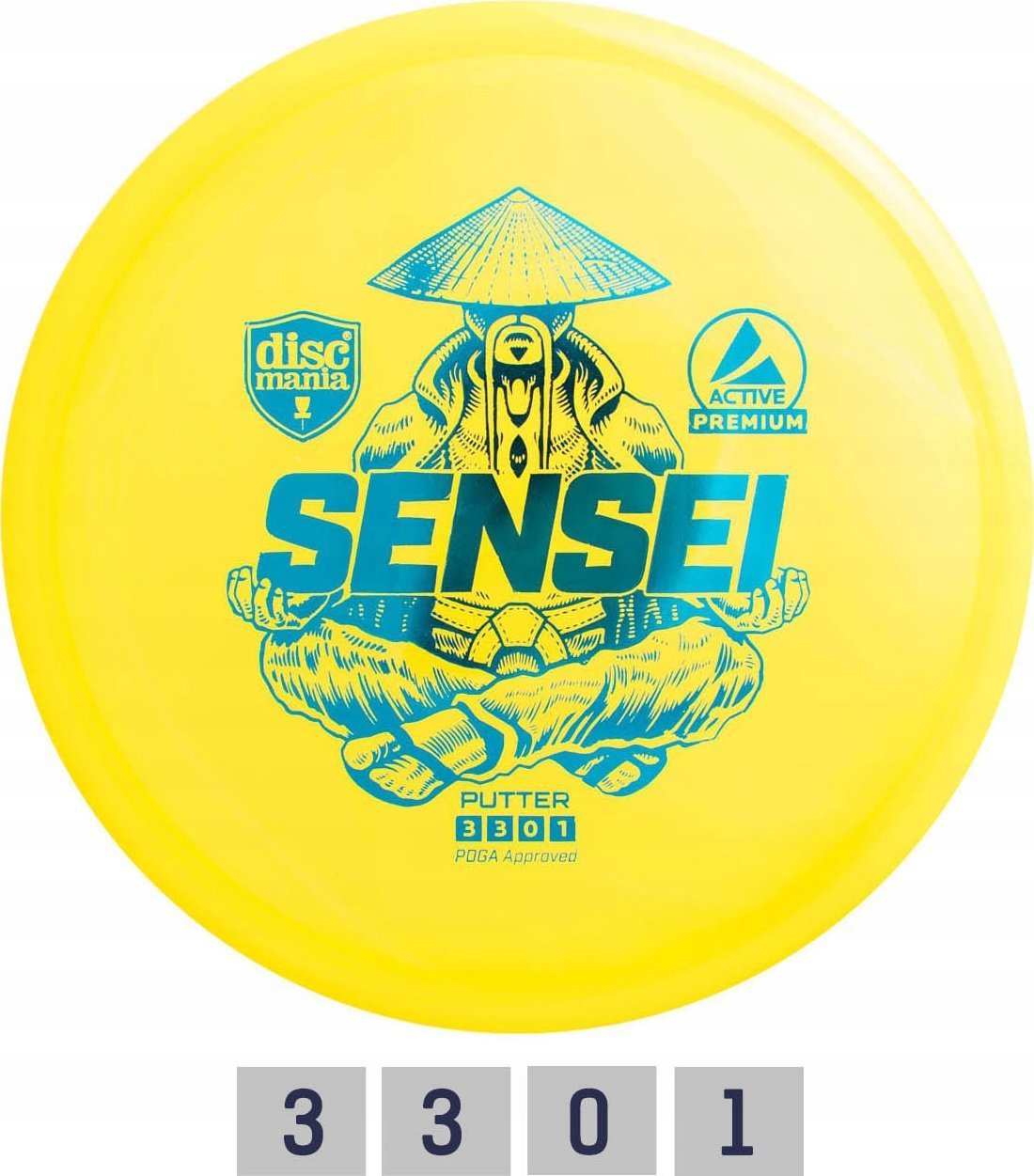 Discmania Diskgolfo dysk Putter SENSEI Active Premium żółty