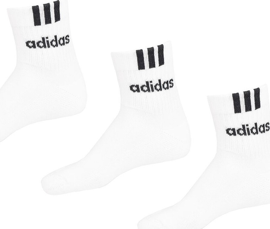 Skarpety adidas 3-Stripes Linear Half-Crew Cushioned 3P białe HT3437 37-39