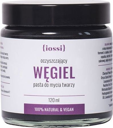 Iossi Węgiel pasta oczyszczająca do mycia twarzy z węglem aktywnym, algami i zieloną herbatą 120ml