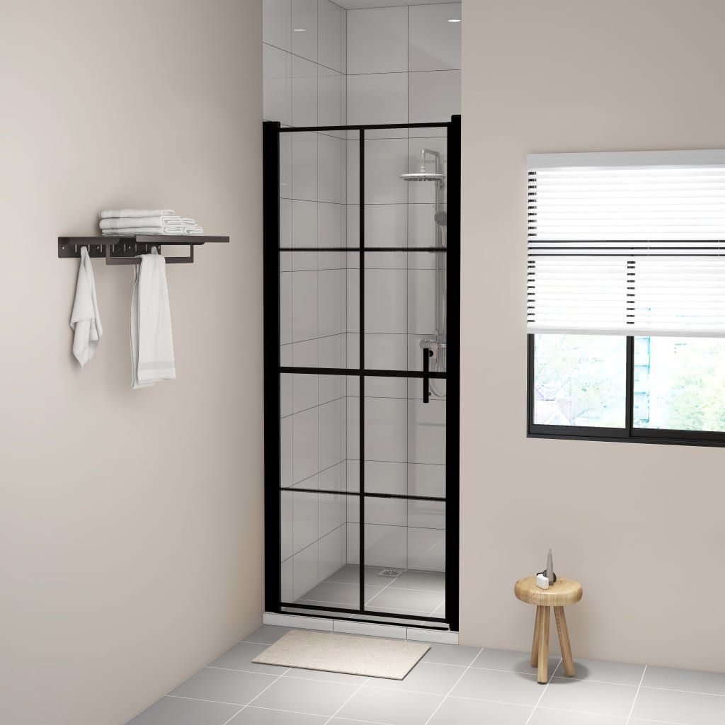 Фото - Душова кабіна VidaXL Drzwi prysznicowe, hartowane szkło, 91 x 195 cm, czarne 