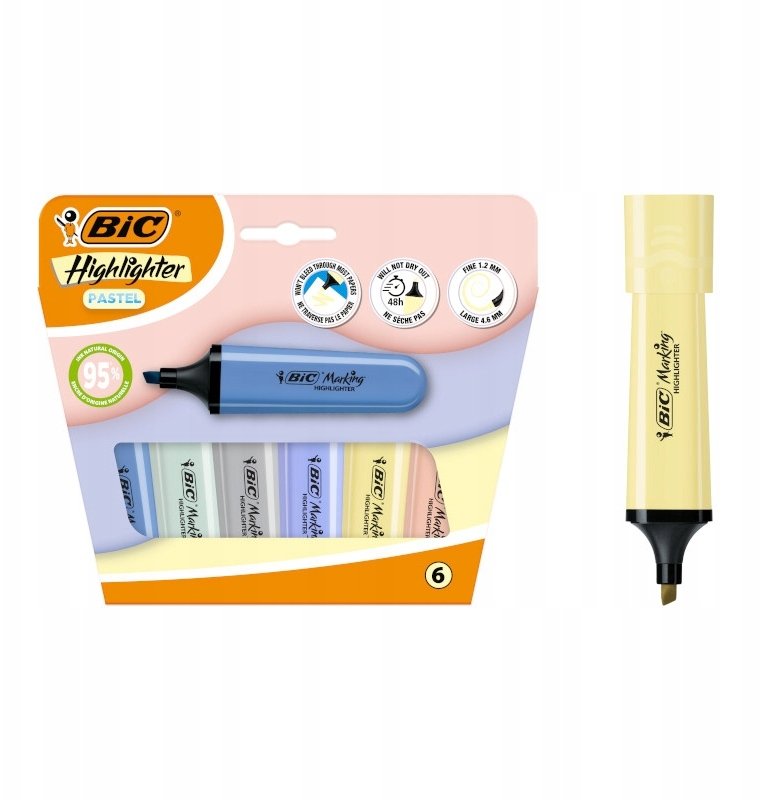 Bic ZAKRESLACZ 6KOL PAST BC B/C