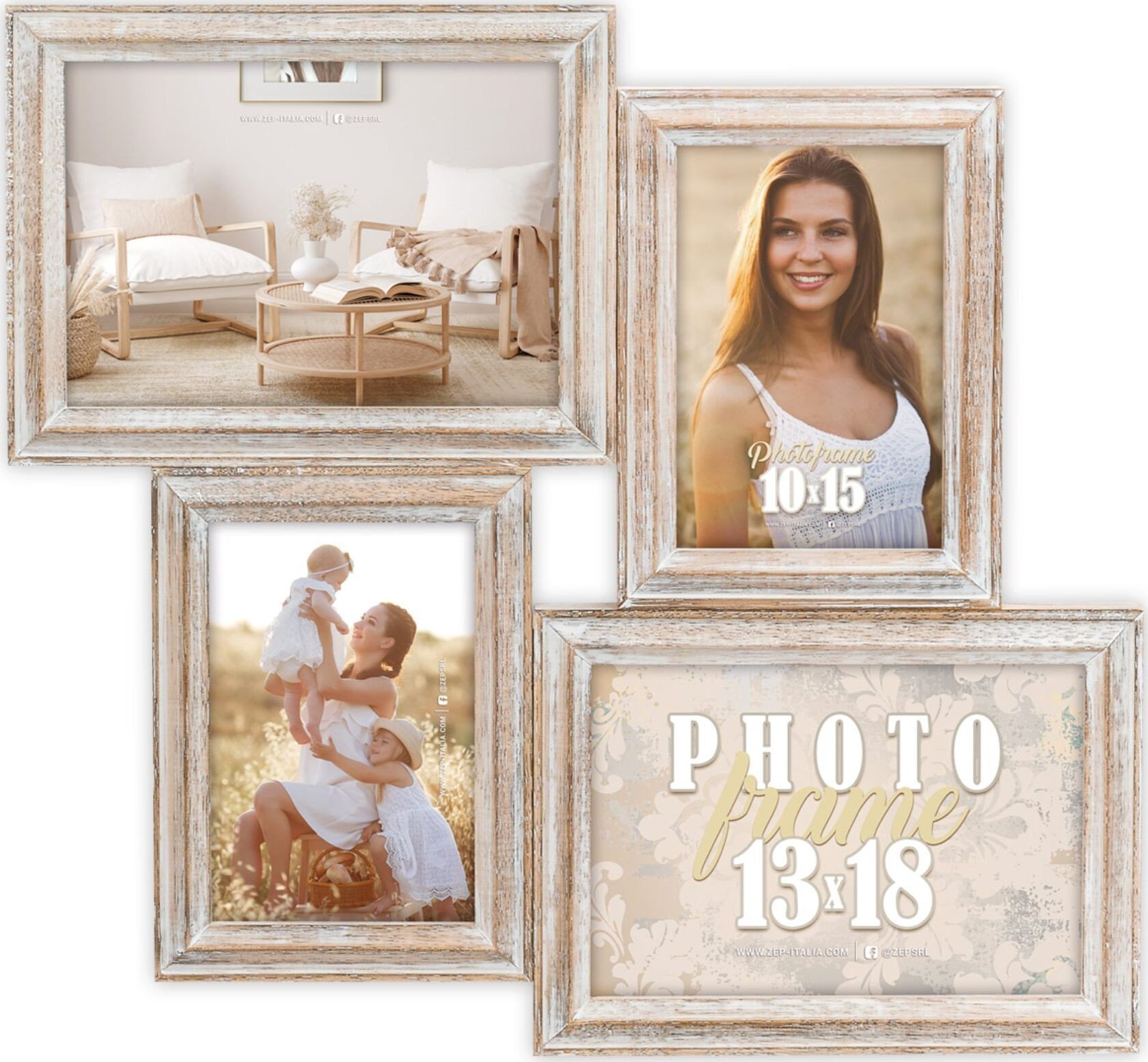 Ramka ZEP Rosel Natural* 4Q Galerie Holz 2x10x15 2x13x18 AC446B