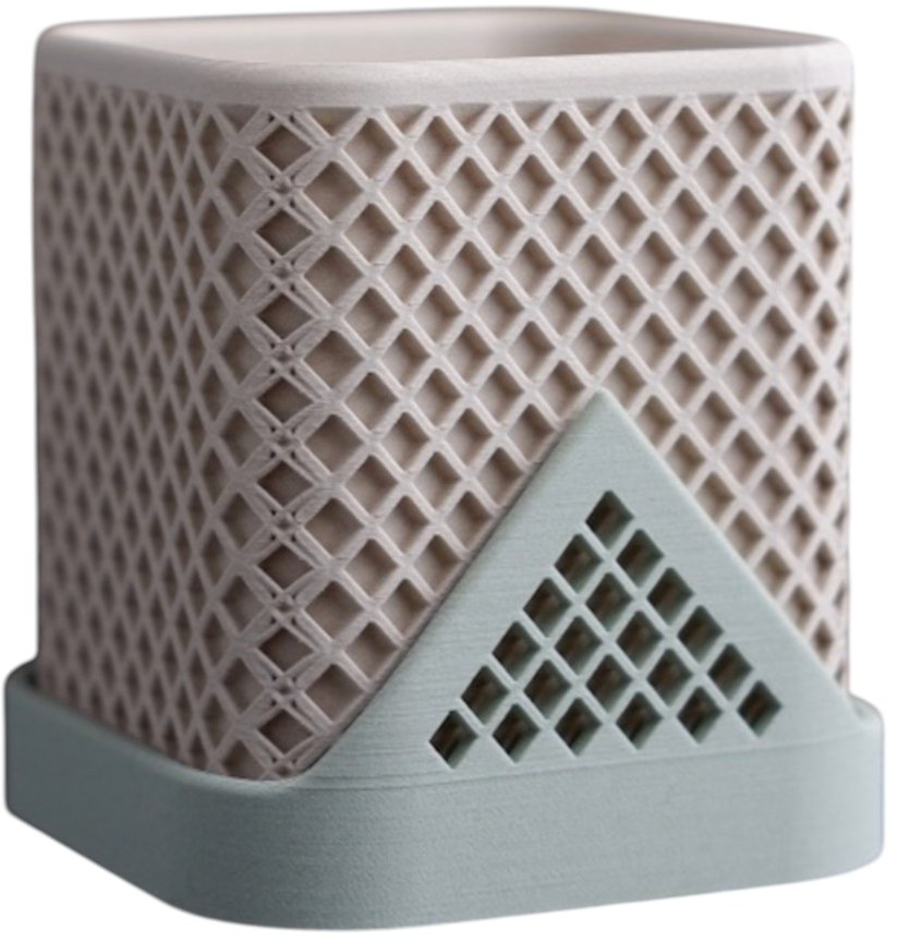 Lumarko Squared Polygon Planter geometryczna doniczka 3D z podstawką - 12 cm
